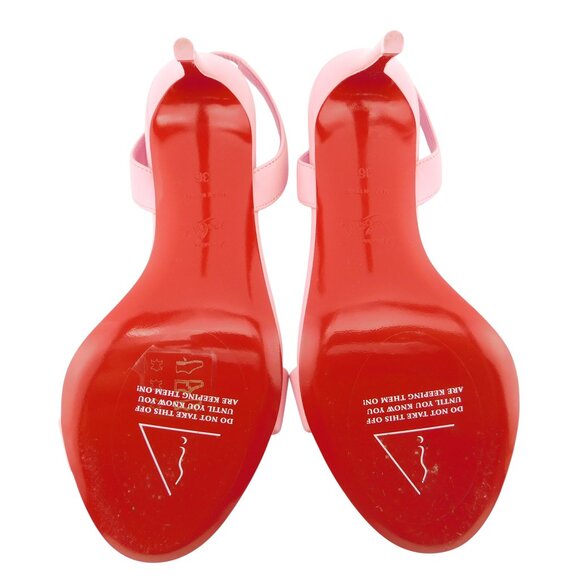 Unworn Christian Louboutin Pink Leather Strap Pump Sling Heel Sandals 36 - Picture 7 of 9